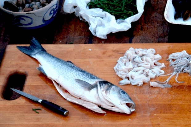 how to gut and descale fish and prepare squid