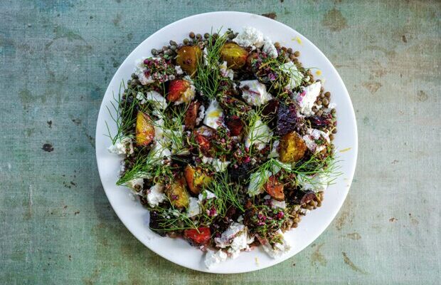 barbecue beets and feta