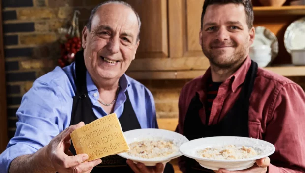 Tom Cooking Bean Carbonara with Gennaro Contaldo